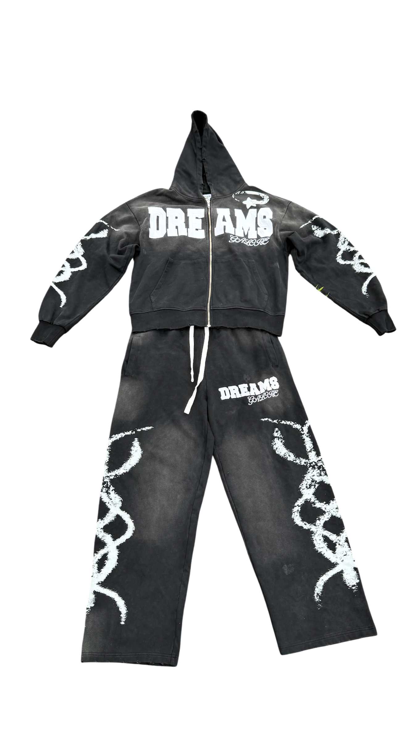 "CHALKED" ZIP UP BLACK