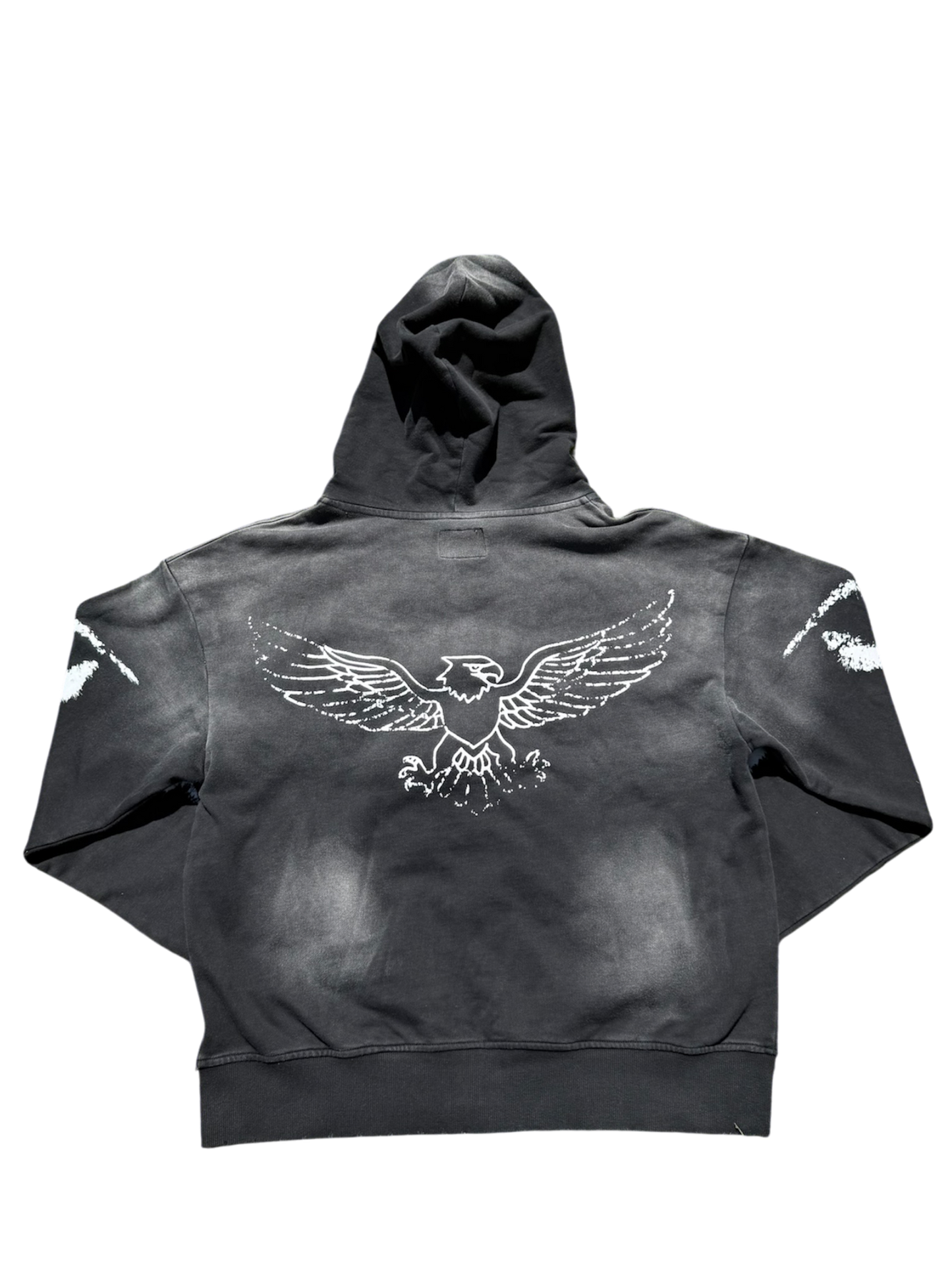 "CHALKED" ZIP UP BLACK